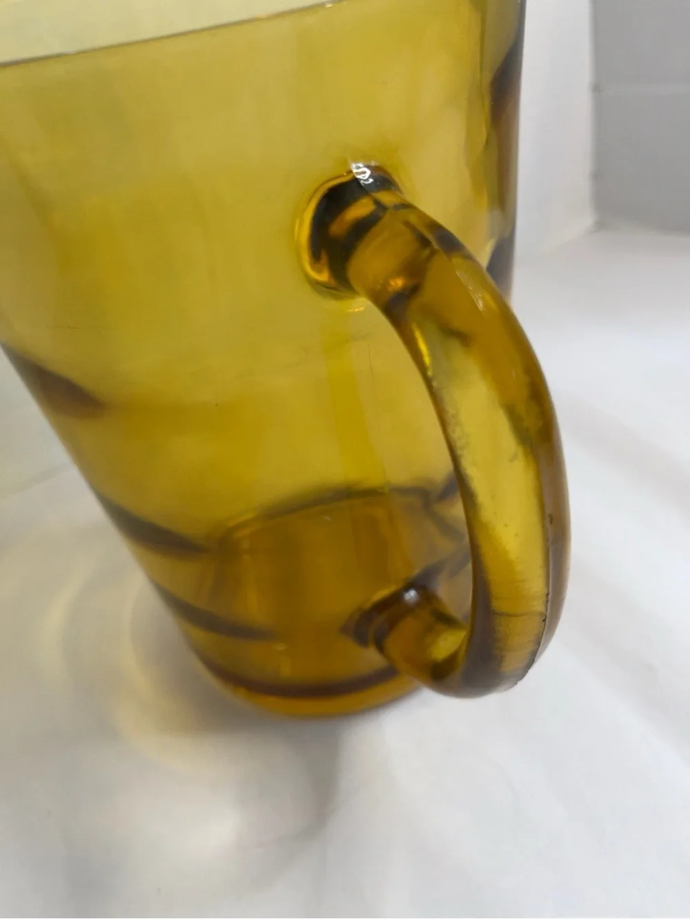 Amber Glass Serving Pitcher with Handle - Home Dining